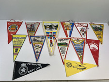13 x Vintage UK Pennant Flags Bundle Unique Travel Holiday Souvenir Navy Days
