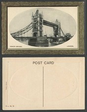 London Old Embossed Postcard Tower Bridge Thames River Scene Ferry Boat E.L. 78