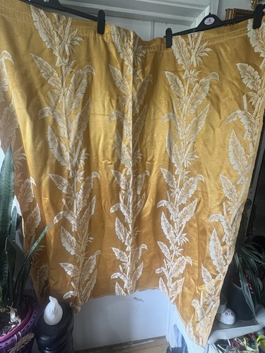 Vintage gold palm leaf satin - gold,