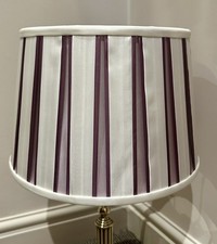 LAURA ASHLEY Silk Ivory Aubergine Pleated Lamp Light Shade or Ceiling Pendant 