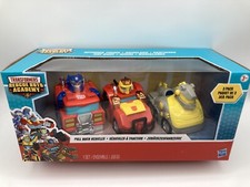 Transformers Rescue Bots Academy Pull Back Vehicles x3 Inc Optimus Prime. BNIB