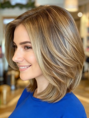 Short blonde highlight - highlight, wave