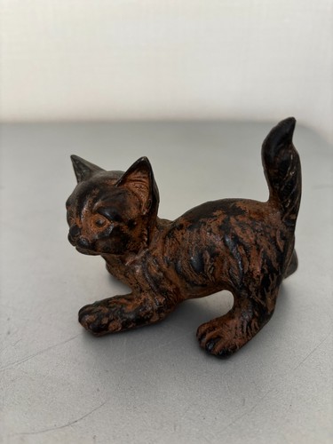 Bronze kitten statue signed - bronze,
