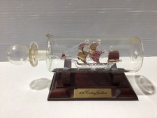 16th Century Replica Galleon Glass Ship In A Bottle-Good Condition (V1)