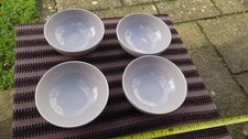 4 x Denby Linen Cereal Bowl Pinky Stoneware Set