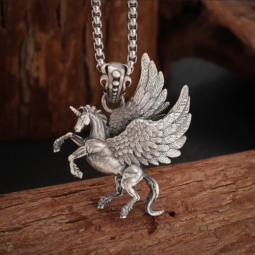 Pegasus unicorn necklace - pegasus,