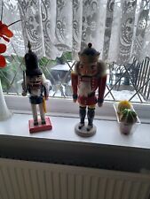 2 X Vintage Wooden Nutcracker Soldiers 17"