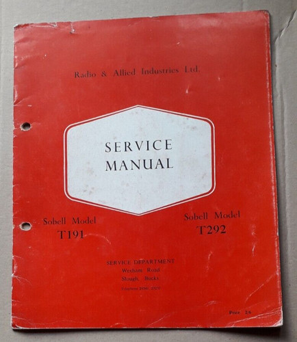 Sobell model t191 t292 - sobell,