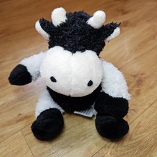 Chad Valley Cow Plush Soft Toy Comforter Farm Animal Black White Stuffed Animal 