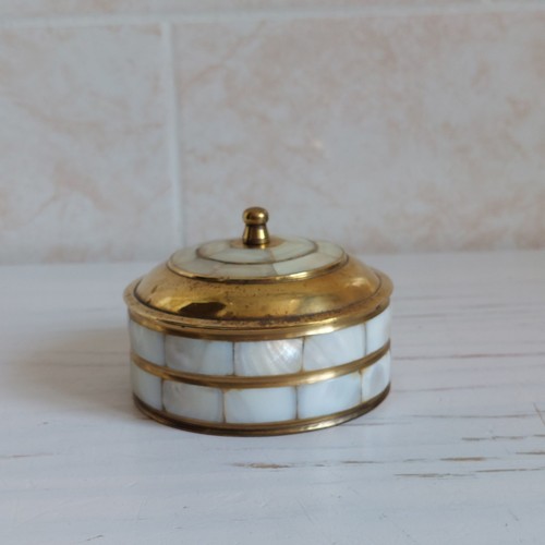 Vintage brass mother pearl - brass,