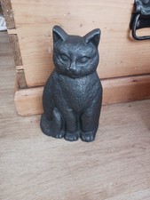 Vintage Cast Iron Cat Door Stop Fireplace Decoration