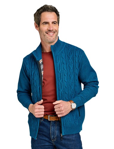 Mens fleece lined cardigan - mens,