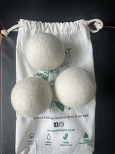 Organic 4 XL Dryer Balls 100% New Zealand Wool Fabric Softener UK Seller 