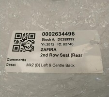  VAUXHALL ZAFIRA SEAT 2 TWIN  TOURER SRI CDTI S/S MPV 05-14