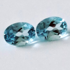PAIR Natural Blue Topaz Gemstones 8.2x6.2mm Oval Cut Fine Quality Topaz Gemstone