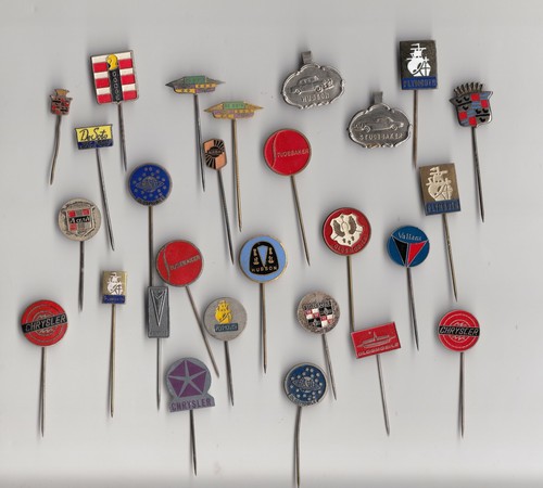 Vintage enamel car pin - car,