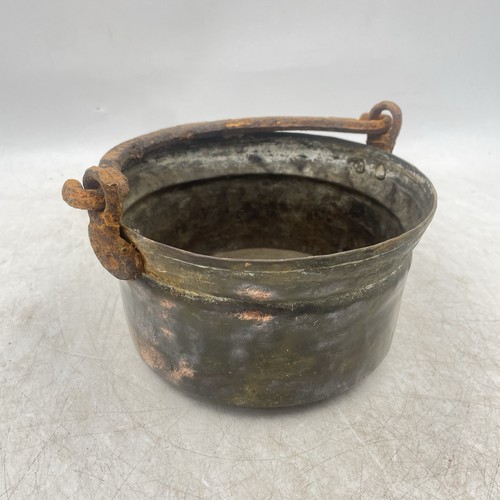 Antique hammered copper bucket - hammered,