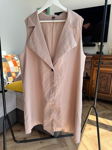 Sleeveless longline blazer - sleeveless,