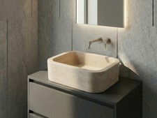 Handcrafted Travertine Vessel