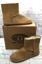 Animal Unisex Vegan Sherpa Lined Slip-on Boots In Beige UK Size 7 (DC113K35)