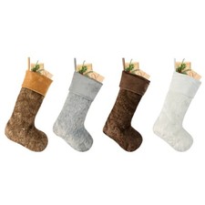 Christmas Luxury Velvet and Faux Fur Fireside Winter Stockings