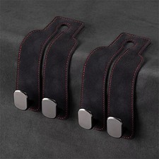 Flexible Leather Dual Hooks Holder Bracket Car Seat Back Headrest Storage