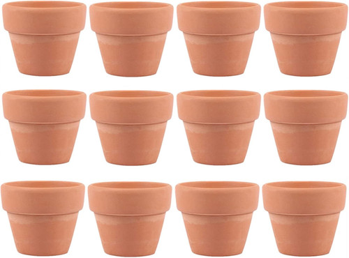 Mini clay pots pcs - clay, inch