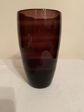 Handblown Glass Vase Optic Ribbing Amythyst Purple Blue Webb / Dartington ?