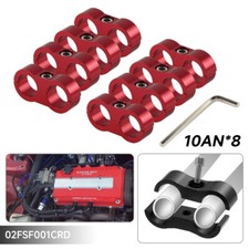 8pcs AN -10 AN10 19MM  Braided Hose Separator Clamp Fitting Adapter Bracket RED