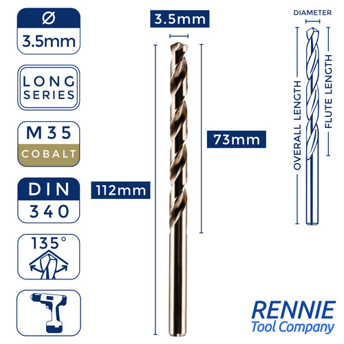 Din340 hss cobalt long - x,