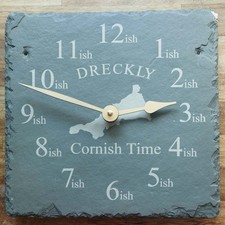Garden Dreckly Slate Clock -
