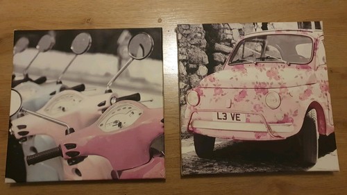 Pair retro pink fiat - pink, 500