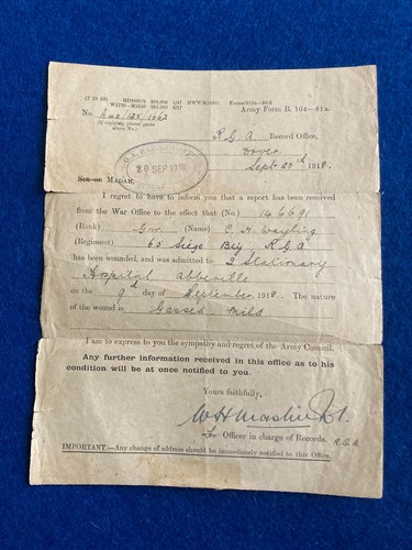Gunner wayling wounded - h.,