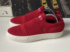 DKNY Ladies Red Stretch Slip On Trainers UK 5.5