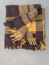 Vintage All Wool Manx Tartan Travelling Blanket Rug By Moore’s Isle Of Man