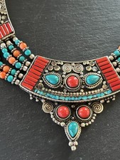 Turquoise And Red Coral Silver