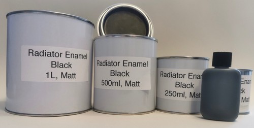 Black matt radiator - black, paint
