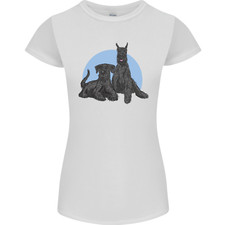 A Pair of Schnauzer Gigantes Dog Womens Petite Cut T-Shirt