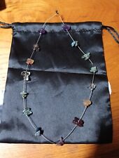 Multi Stone Chocker Necklace Amythest Green Orange Blue Clear Crystal Stones 