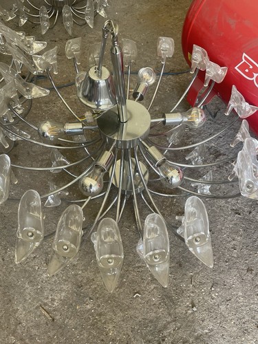 Two chandeliers lights glass - two,