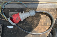 5 Pin 63A 3-Phase Industrial Socket with 1m Tail – Red – Used