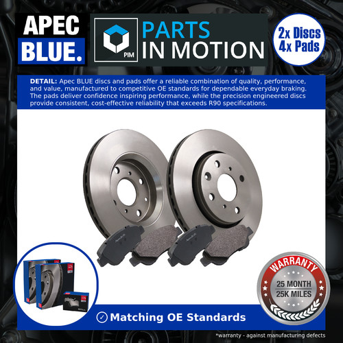 Vented brake discs - 2x, pads
