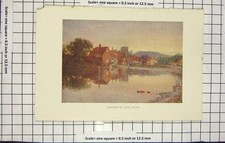 Original Old Antique Print