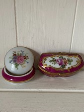 Limoges red trinket boxes x 2