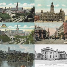Rare Vintage Glasgow Postcards Lot of 6 – Cathedral, University, Court – c1900s