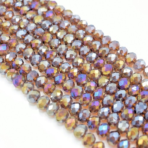 Faceted rondelle crystal - faceted, glass