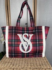 Victoria`s Secret plaid tote bag handbag
