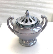 Vintage Lilac Potpourri Pot & Lid, Lusterware Urn, Jar, Vase, Lustre Sugar Bowl