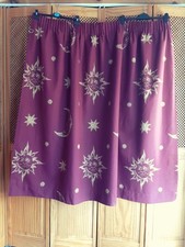Vintage 90s Y2K Celestial Sun Moon Stars Maroon Gold Curtains Whimsigoth Witchy