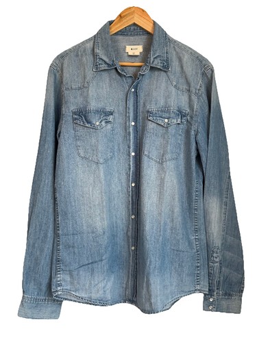 Shirt men s blue denim - &,